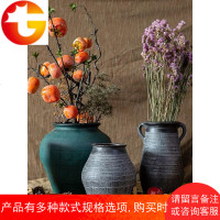 陶艺复古花瓶 手工粗陶陶罐陶瓷花盆土陶装饰花器出土仿古