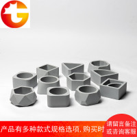 多肉水泥花盆手工创意多边形文竹花器个性北欧简约素胚几何小盆潮