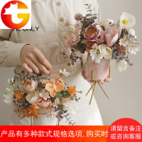 薇艺 陶瓷花盆INS风北欧创意简约花器金属落地式花架多肉植物盆景