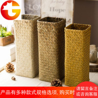 创意花器海草编织花篮 插花花器家居装饰 纯手工编织花篮花瓶 邮