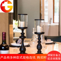 北欧式复古烛台摆件美式乡村咖啡厅蜡烛台烛光晚餐道具餐桌装饰品
