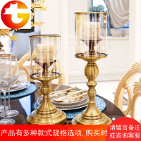蜡烛台烛台欧式蜡烛餐桌摆件玻璃复古西餐烛光晚餐装饰家摆设套装
