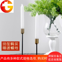 北欧烛台ins简约金色金属样板房摆件烛光晚餐道具铝制创意蜡烛台