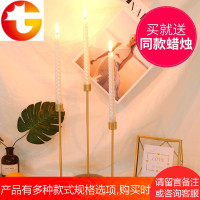 ins北欧浪漫烛光晚餐蜡烛台情人创意餐桌金属装饰品现代简约摆件