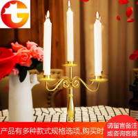 复古做旧白铁艺烛台欧式创意餐厅蜡烛台摆件北欧家居装饰婚庆摆设