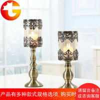 美式铁艺烛台复古欧式家居装饰品婚庆摆件烛光晚餐道具蜡烛台浪漫