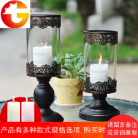烛光晚餐道具餐桌烛台摆件现代简约复古铁艺欧式蜡烛台婚庆装饰