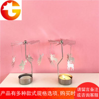 ins风天使丘比特麋鹿旋转蜡烛台节日装饰走马灯浪漫烛台可爱摆件
