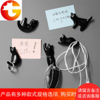 定制黑猫事儿喵磁性挂钩可爱小猫咪磁铁冰箱贴吸铁石磁铁磁贴