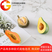 创意树脂冰箱贴磁性贴留言帖3D立体仿真水果榴莲牛油果冰箱装饰品