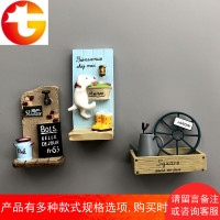 创意日式田园风立体冰箱贴小狗浇花水壶磁性贴吸铁石园艺小摆件