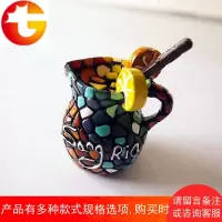 欧式3D立体旅游纪念西班牙马赛克果酒杯树脂磁性冰箱贴吸铁石家居