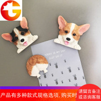 狗狗柯基冰箱贴磁帖个性创意动物3D可爱卡通吸铁石磁扣相片扣树脂