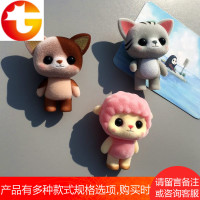 卡通可爱 系毛绒冰箱防撞贴 熊猫公仔动物冰箱贴 磁贴 创意