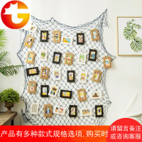 渔网网格照片墙相框墙装饰麻绳夹子创意个性地中海网红店墙面挂件