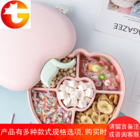 塑料水果盘家用创意现代客厅茶几瓜子盘干果盘分格带盖零食糖果盒
