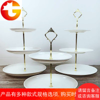 多层水果盘客厅 现代点心盘 欧式三层塑料甜品架家用甜品台展示架