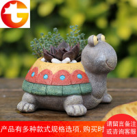 田园乌龟多肉植物树脂花盆花器创意复古庭院家居装饰礼品