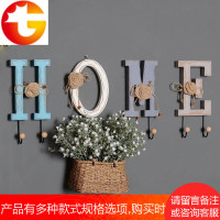 美式乡村木质字母墙面装饰挂钩家居服装店铺墙上装饰品衣帽钩壁饰