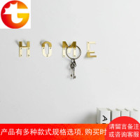 黄铜装饰字母挂钩 ins北欧个性衣帽勾玄关口墙上创意字母壁挂钩