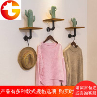 男女装童装店服装衣架展示架上墙点挂单个挂钩水管实木装饰壁挂架