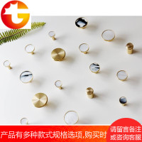 北欧丹麦客厅玄关黄铜装饰挂钩创意衣帽壁挂极简柜把手轻奢挂件