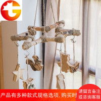 []白桦木装饰挂钩 木质墙面壁饰口创意垂吊 衣挂衣架风铃