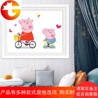 蒙娜丽莎十字绣线绣客厅小猪佩奇卡通动漫卧室儿童简单绣