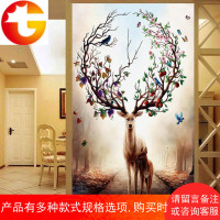 线绣十字绣绣发财鹿客厅大幅风景玄关小件满绣套件