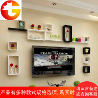 挂墙上置物架客厅简约壁挂架墙体装饰隔板电视背景墙收纳柜架格子