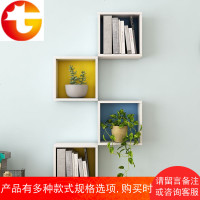简约创意墙上置物架电视背景墙装饰客厅卧室壁挂转角木质隔板书架