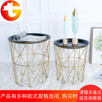 ins铁网置物架卧室小圆桌脏衣服收纳筐储物篮北欧风房间装饰品