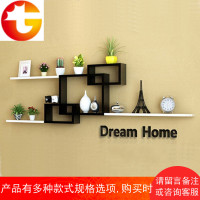 实木免打孔墙面收纳格隔板墙上置物架壁挂装饰品客厅墙壁书架