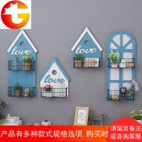 美式乡村创意清新田园家居咖啡馆店铺壁挂壁饰置物篮花架收纳墙饰