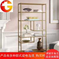 北欧简约置物架隔断装饰落地铁艺屏风办公室展示书架金色货架