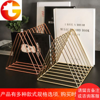 INS北欧风创意铁艺桌面小书简易书夹书立架收纳装饰置物架子