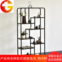 简约现代客厅落地铁艺博古架酒店会所装饰架书架隔断置物架家具