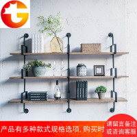 墙上墙面装饰置物架工业风铁艺壁挂书架创意书柜一字隔板实木搁板