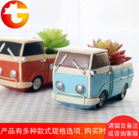 田园创意复古汽车多肉植物花盆个性微景观树脂盆栽器装饰摆件