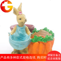 可爱手工小兔子多口径办公室多肉肉植物花盆拼盘树脂园艺装饰摆件