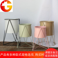 北欧美式风格 简约铁艺花架 创意小型桌面花盆绿植花器装饰品摆件