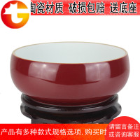 陶瓷器水仙碗莲铜钱草水培盆烟灰缸小金鱼缸装饰品摆件