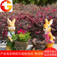 花园装饰庭院摆件仿真兔子树脂户外园林动物卡通雕塑院子花盆摆设