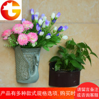 创意挂墙花盆吊盆陶瓷悬挂式壁挂式水培植物多肉绿萝盆室内装饰品