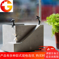 花盆水泥微景观装饰品北欧风肉室内创意异形个性摆件纪念碑谷盆景