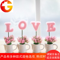 田园创意家居装饰品客厅摆件仿真盆栽 结婚礼物新房酒柜工艺品