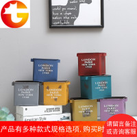 北欧风简约复古方形铁皮桶做旧花桶绿植装饰收纳盒框假花多肉花盆