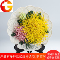 艺术花卉挂盘工艺礼品洛阳牡丹花陶瓷花盘 结婚创意客厅装饰摆件