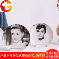 欧式优雅女神赫本挂盘坐盘壁饰盘子餐厅客厅书房艺术装饰摆件