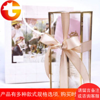 简约现代金边玻璃首饰盒欧式饰品收纳首饰盒 婚礼伴手礼玻璃盒子